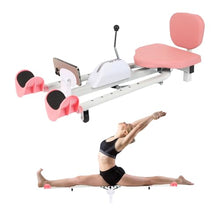 Load image into Gallery viewer, FAHKNS Split Machine, Leg Stretche Improve Flexibility and Quality of Stretching, Equipment Suitable for Ballet, Gymnastics and Other Sports (New Model with Backrest and Phone Holder)