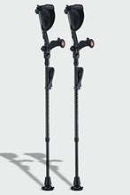 Load image into Gallery viewer, Ergobaum 7G Black Mamba Forearm Crutches for Adults (1 Pair-2 Units) — Ergonomic, Foldable with Shock Absorption, | Real Carbon Fiber