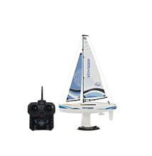 Load image into Gallery viewer, PLAYSTEAM Voyager 280 2.4GHz RC Motor Powered Sailboat in Blue - 17.5" Tall