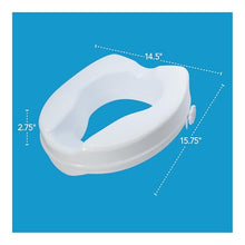 Load image into Gallery viewer, Carex Toilet Seat Riser, Elongated Raised Toilet Seat Adds 2.5 inches to Toilet Height, 300 Pound Weight Capacity Toilet Riser