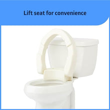Load image into Gallery viewer, Medline Elongated Hinged Toilet Seat Riser, 3.5 inch, 400 lb Weight Capacity, White - Ideal Mobility Aid for Elderly, Disabled, and Medical Patients, Enhances Bathroom Safety
