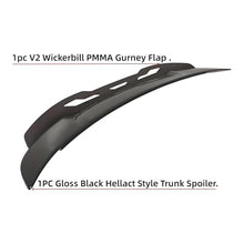 Load image into Gallery viewer, STSEV01 Rear Wickerbill Spoiler Wing Fit for Dodge Charger SE/SXT/SRT/GT/RT/Daytona/Scat Pack 2011-2023, Glossy Black Hellcat Style Spoiler + Smoked Wicker Bill Exterior Accessories