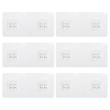 Load image into Gallery viewer, DOCMON 6 Pack Shower Caddy Adhesive Replacement, 2 Hooks Thick Shower Shelf Adhesive, Waterproof Bath Toy Storage Organizer Hooks Strips for Kitchen Racks, Bathroom Storage, Shower Basket