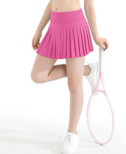 Load image into Gallery viewer, DOCUMO Pleated Skirts for Girls with Pocket Shorts Girls Athletic Golf Tennis Skorts Hight Waisted Skirts for Running Casual (Hot Pink, Medium)
