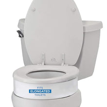 Load image into Gallery viewer, NOVA Raised Toilet Seat for Seniors & Post-Surgery Recovery – Elongated Bolt-On Under-Seat Design Uses Existing Toilet Seat & Lid, 3.5” Elevation, 300 lb Capacity, Durable Plastic, Easy Install