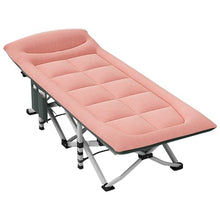Load image into Gallery viewer, Folding Camping Cot with Mattress and Pillow, Portable No Installation Lightweight Adult Sleeping Bed for Home,Office,Camping and Travelling