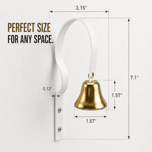 Load image into Gallery viewer, GoldTiger Fixed Metal Dog Doorbell for Potty Training - Heavy Duty Steel Wall Mounted Dog Bell for Door to Ring to Go Outside - Professional Puppy Housebreaking Communication Tool, No Snag (White)