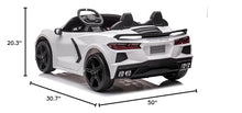 Load image into Gallery viewer, 24V Chevrolet Corvette C8 2 Seater Ride on Car for Kids - LED Lights, Music Options, Remote Control (White)