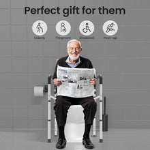 Load image into Gallery viewer, Careboda Toilet Safety Rails, Toilet Frame for Seniors, Elderly & Disabled, Toilet Rails Adjustable, Foldable Toilet Handles, Non-Slip Foot Mats, Easy to Store, Fit Any Toilets, 300lbs Capacity