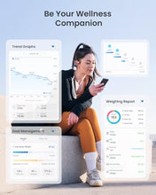 Load image into Gallery viewer, RENPHO Smart Body Fat Scale with Light, Fitness Equipment with RGB Lighting, Rechargeable Scale with BMI, Body Fat, Muscle Mass, Color Changing with Weight Variation, Elis Chroma
