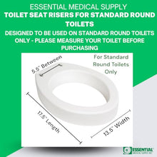 Load image into Gallery viewer, Essential Medical Supply Standard Bowl Round Toilet Seat Riser with 3.5" Rise - 17.5" x 13.5" x 3.5", Elevating and Raising Toilet Seat for Seniors, Adults and The Elderly with 300lb Weight Capacity
