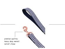 Load image into Gallery viewer, ARING PET Dog Leash, Navy Plaid Cotton Webbing Strong Handmade Walking Leashes for Small Medium Large Dogs-M