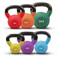 Load image into Gallery viewer, RitFit Neoprene Coated Kettlebell Weight Set, Solid Cast Iron, 105 LB (5+10+15+20+25+30 LB)