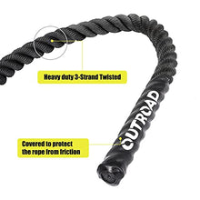 Load image into Gallery viewer, Max4out Battle Ropes 1.5 inch 30 ft - Polyester Workout Rope Heavy for Home Body Workouts Building Muscle, Gray Black