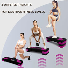 Load image into Gallery viewer, BalanceFrom Aerobic Step Platform Trainer with Adjustable 3-Level Risers, 400 Pound Weight Capacity – Non-Slip Exercise Stepper for Cardio, Strength, and Fitness Workouts at Home or Gym