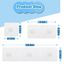 Load image into Gallery viewer, DOCMON 18 Pack Shower Caddy Adhesive Replacement, 1/2/3 Hooks Set Thick Bath Toy Storage Organizer Hook, Waterproof Shower Shelf Adhesive Sticker Strips for Kitchen Racks, Shower Basket & Soap Holder