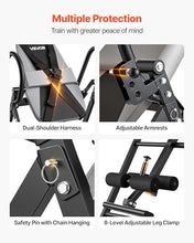 Load image into Gallery viewer, VEVOR Inversion Table, 300 lbs Capacity Heavy Duty Back Inverter Stretcher, Inverted Table with Stable Structure, Dual-Roller Locking, Decompression Tables for Shoulders, Neck, Back, Knees