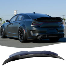 Load image into Gallery viewer, STSEV01 Rear Wickerbill Spoiler Wing Fit for Dodge Charger 2011-2023 Accessories SE/SXT/SRT/GT/RT/Daytona/Scat Pack, Carbon Fiber Look Hellcat Style Spoiler + Smoked Wicker Bill Exterior