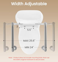 Load image into Gallery viewer, HOMLAND Toilet Safety Rail for Seniors with Adjustable Height & Width, Toilet Safety Frame with Handles, 350LB Toilet Support Rail for Handicap and Disabled, Grey