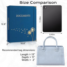 Load image into Gallery viewer, XKDOUS Important Document Organizer with 9 Pockets, Aesthetic Folio Folders 3-Ring Accordion Storage Binders Linen Expanding File Folder for Papers, Documents and Files