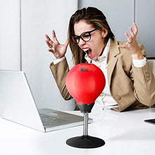 Load image into Gallery viewer, Tech Tools Stress Buster Desktop Punching Bag - Suctions to Your Desk, Heavy Duty Stress Relief Ball, Funny Office Gifts for Boss or Coworker Men and Women
