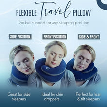 Load image into Gallery viewer, BCOZZY Travel Neck Pillow for Airplane – Patented Double Support for Head, Neck, and Chin. Best for Long Flights, Plane Sleeping, and Car Rides. Adjustable Size. Washable. Carry Bag. Large, Leopard