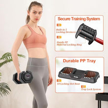 Load image into Gallery viewer, 55LB Adjustable Dumbbell Set,10 in 1 Free Weights Dumbbell of 2 with Secure Locking Mechanism for Safe,1 Sec Speed Adjustment Men/Women Gym and Home Strength Training Equipment.