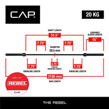 Load image into Gallery viewer, CAP Barbell THE REBEL Heavy Duty Power Olympic Bar | For Weightlifting