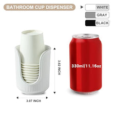 Load image into Gallery viewer, Dobbyby Ceramic Bathroom Cup Dispenser with Stylish Vertical Stripes - Disposable Mouthwash Cup Holder Holds 3-4oz Paper Cups for Rinsing Cups on Bathroom Vanity Countertops (White)