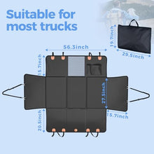Load image into Gallery viewer, MYJAQI Back Seat Extender for Dogs, Hard Bottom Dog Car Seat Cover for Truck Back Seat, Dog Hammock for Car, Upgraded PU Leather Material, Larger Space, Holds 400lbs