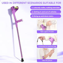 Load image into Gallery viewer, Uoieeong Forearm Crutches for Adults, 10-Level Adjustable & Foldable - Lightweight Aluminum Crutches