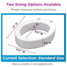 Load image into Gallery viewer, NOVA Raised Toilet Seat for Seniors & Post-Surgery Recovery – Standard Bolt-On Under-Seat Design Uses Existing Toilet Seat & Lid, 3.5” Elevation, 300 lb Capacity, Durable Plastic, Easy Install