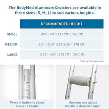 Load image into Gallery viewer, BodyMed Aluminum Crutches for Adults and Children – Pair of Lightweight, Height Adjustable