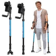 Load image into Gallery viewer, FUSHIDE Forearm Crutches for Adults, 3-Angle Adjustable Arm Crutches for Walking, Ergonomic Crutches for Men or Women, Disabled(1Pair)