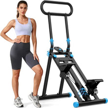Load image into Gallery viewer, HXD-ERGO Stair Stepper, Upgrade 6-Level Resistance Stair Master with Adjustable Handlebar, Folding Stair Climber Workout Machine (6 Adjustable Resistance-Black)