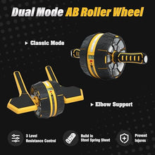 Load image into Gallery viewer, SNODE Ab Roller Wheel with Elbow Support, 3 Levels Resist, Dual Mode, Ab Wheel for Core Workout
