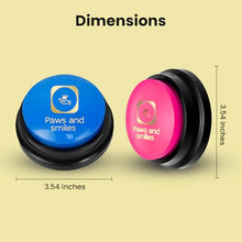 Load image into Gallery viewer, Paws and Smiles Dog Buttons for Communication, 8-Pack Recordable Talking Buttons for Dogs & Cats, 30-Second Voice Dog Training Buttons Starter Set Pet Communication Buzzer Gift