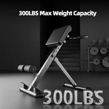 Load image into Gallery viewer, FITKS360 Roman Chair Hyperextension Bench – Adjustable Back Extension Machine for Glutes, Hamstrings & Lower Back – Foldable Multi-Purpose Workout Equipment for Home Gym (Black(Big Pad))