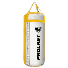 Load image into Gallery viewer, PROLAST 4 Ft 135 Lb XL Heavy Punching Boxing Bag for Adults, MMA, Martial Arts, Muay Thai, Kicking, Strength Training Equipment, Unfilled, New Edition Logo, White and Yellow