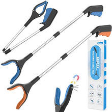 Load image into Gallery viewer, Grabber Reacher Tool for Seniors, 2 Pack Easy Grip 32" Long Handle Foldable Reacher Grabbers with Easy Grip & Magnetic Tip, Reaching Assist Pickup Tool for Trash, Ideal for Elderly & Disabled
