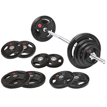 Load image into Gallery viewer, Fitvids Cast Iron 1" Standard Weight Plates Including 5FT Standard Barbell Bar & Star Locks – 95 Pounds Set