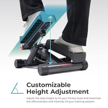 Load image into Gallery viewer, Sunny Health & Fitness Mini Steppers for Exercise at Home, Stair Step Workout Machine with Optional Resistance Bands, Full Body Cardio Equipment, Optional Free SunnyFit App Connection Smart Stepper