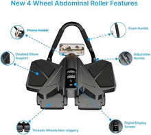 Load image into Gallery viewer, Ab Roller Home Gym Equipment – 4 Wheels Ab Wheel Muscle Roller with Built-in Tracker