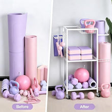 Load image into Gallery viewer, HASAKIESAA Weight Cart Home Gym Storage Rack with Wheels for Dumbbells