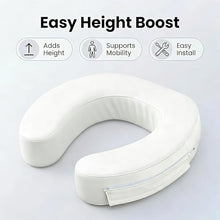 Load image into Gallery viewer, XYRONICA 3" Raised Toilet Seat Cushion, Firm High-Density Foam Toilet Seat Riser, Waterproof Cover, Secure Hook & Loop, Easy-Clean Support, Fits Standard & Elongated Toilets