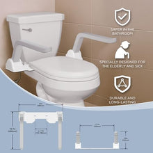 Load image into Gallery viewer, ZEAGUS Toilet Safety Rails for Seniors,500lb Heavy-Duty Toilet Safety Frame,60° Adjustable & Space-Saving Toilet Assist Arms,Toilet Handles for Elderly,Disabled, and Mobility Impaired