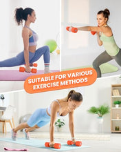 Load image into Gallery viewer, Adjustable Dumbbells Set, 4 in 1 Hand Weights Set for Women Men 10 LB Dumbbell Pair Each 2lbs 3lbs 4lbs 5lbs Weights Dumbbells Set with TPU Soft Rubber Handle for Home Gym Exercise Fitness - Orange