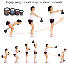 Load image into Gallery viewer, F2C Kettlebell Sets 4 Piece Strength Training KettleBells Weight Set 5lb, 10lb, 15lb, 20lb HDPE Coated Concrete Kettle bell Core Training