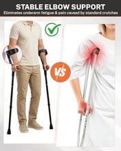 Load image into Gallery viewer, KUAZIDAR Forearm Crutches for Adults, Foldable & Height Adjustable Arm Elbow Crutches (1 Pair)