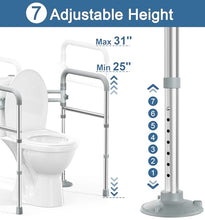 Load image into Gallery viewer, HOMLAND Toilet Safety Rails for Seniors, Adjustable Height & Width 350lb Toilet Handles for Elderly and Disabled, Foldable Toilet Safety Frame, Fit Any Toilet